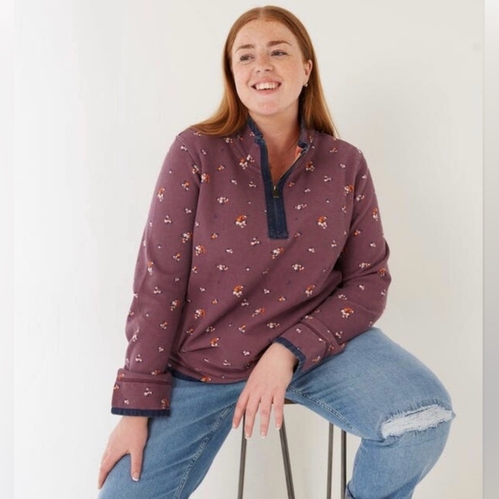 Fat Face Purple Floral Sweatshirt